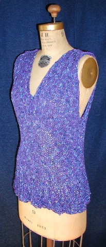 Purple Tank in Ribbon Yarn