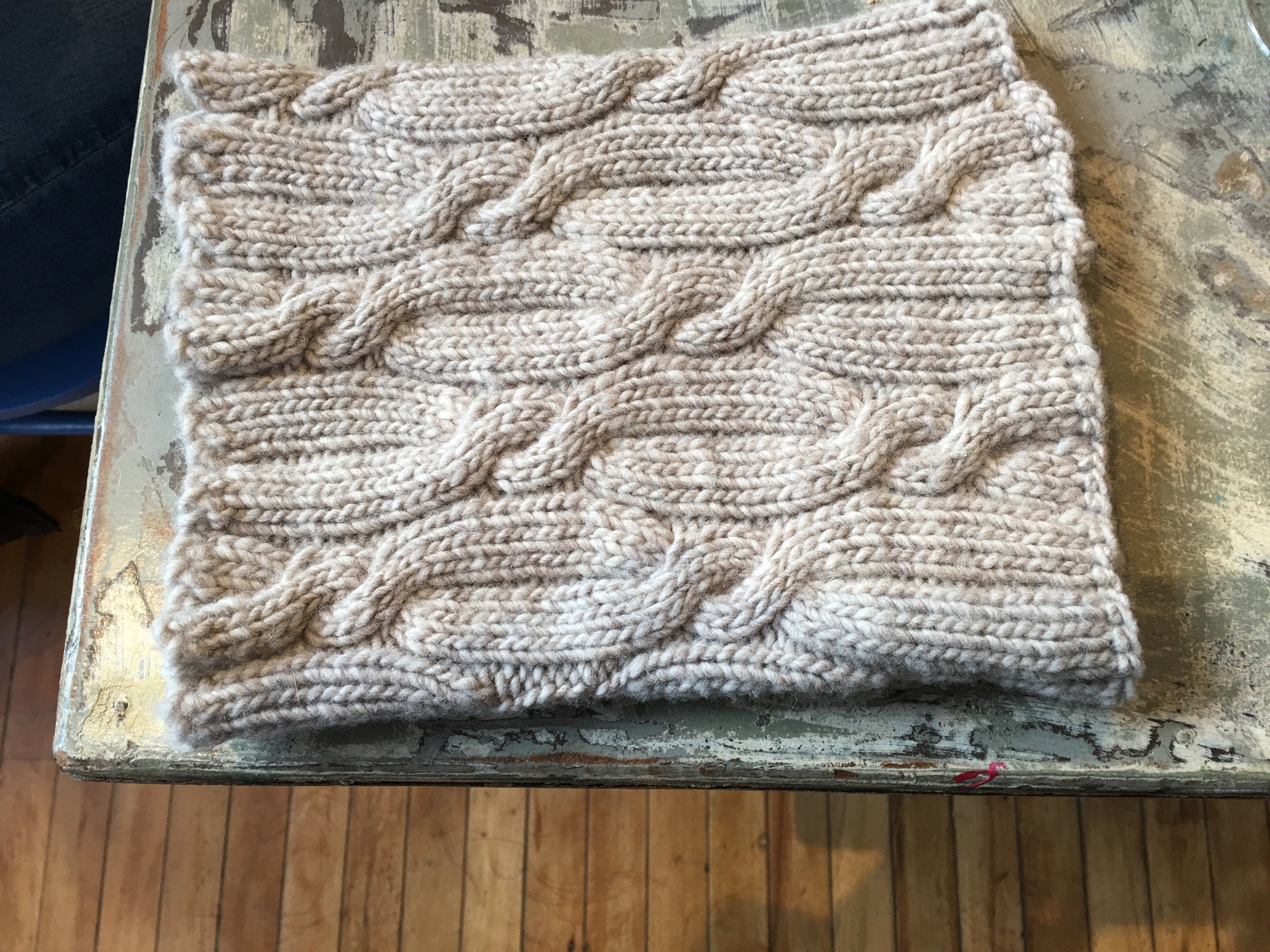 Falling Snow Scarf made with husky yarn from Belfast Mini Mills - Heather  Classen
