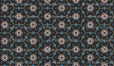 Delicate flowers in black and blue