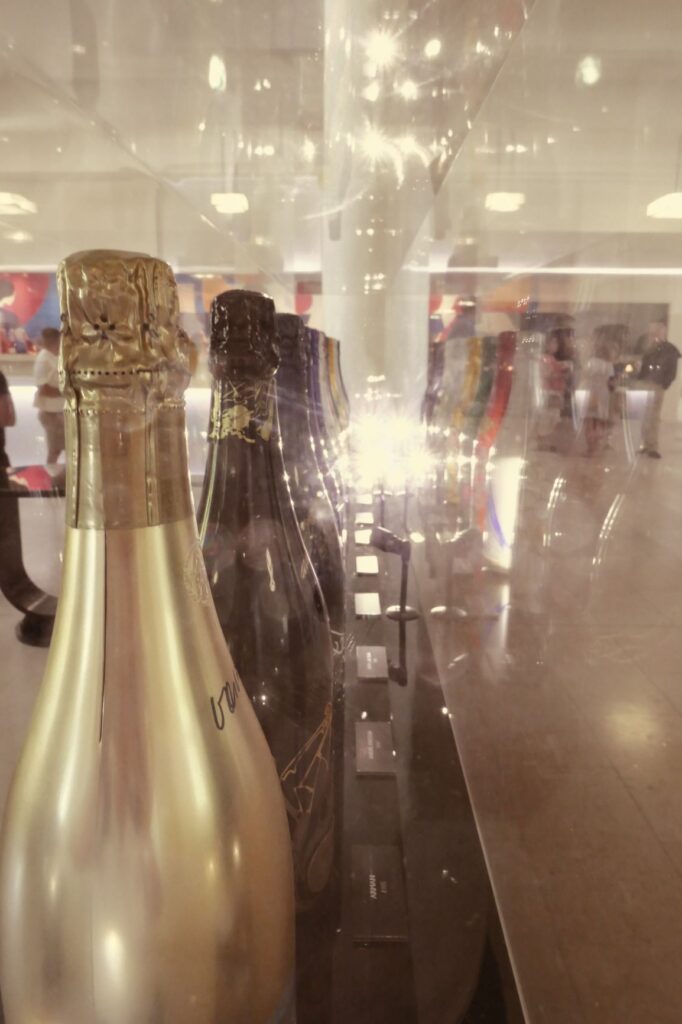 Sparkling Taittinger Bottles in Tasting Room, June 23, 2019