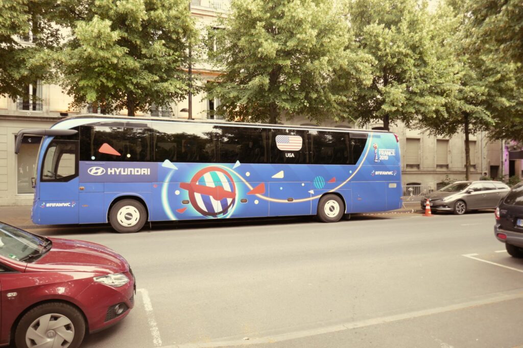 The USWNT Bus, Reims, France, June 23, 2019