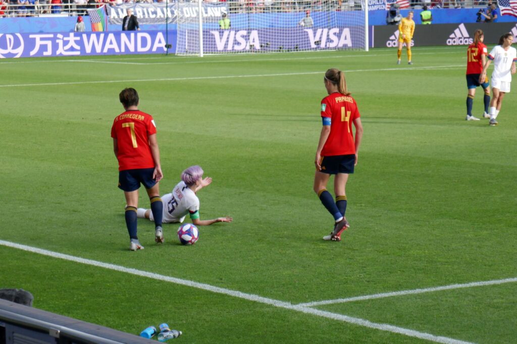 Rapinoe Fouled by Corredera Again, USWNT v Spain, Reims, France, June 24, 2019