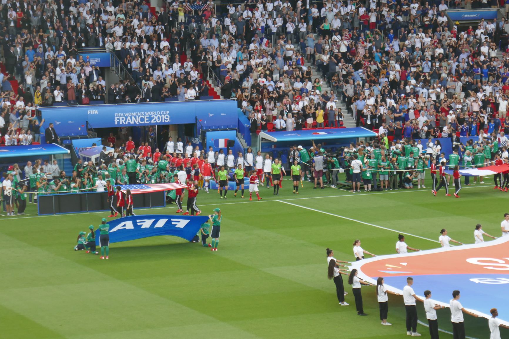 US and France take the field for the World Cup Quarterfinal in Paris, June 28, 2019