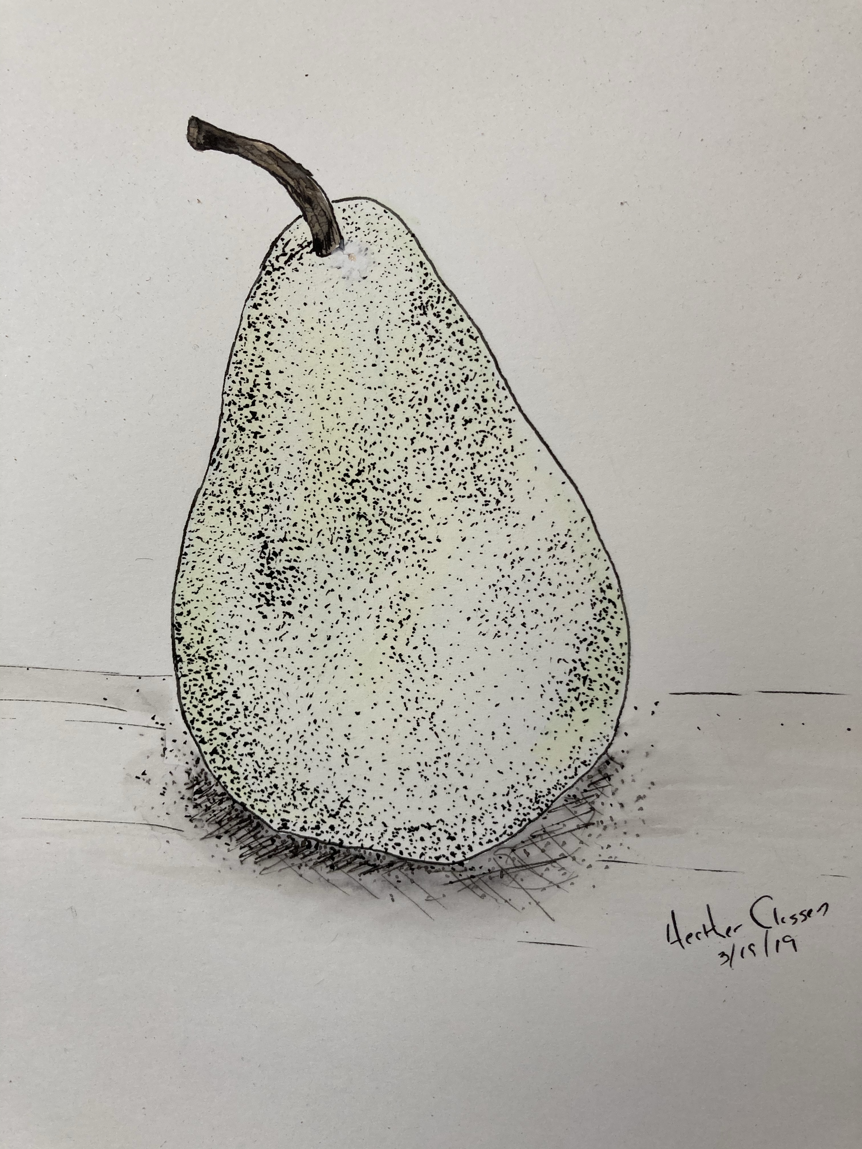 Pen and Ink Pear by Heather Classen
