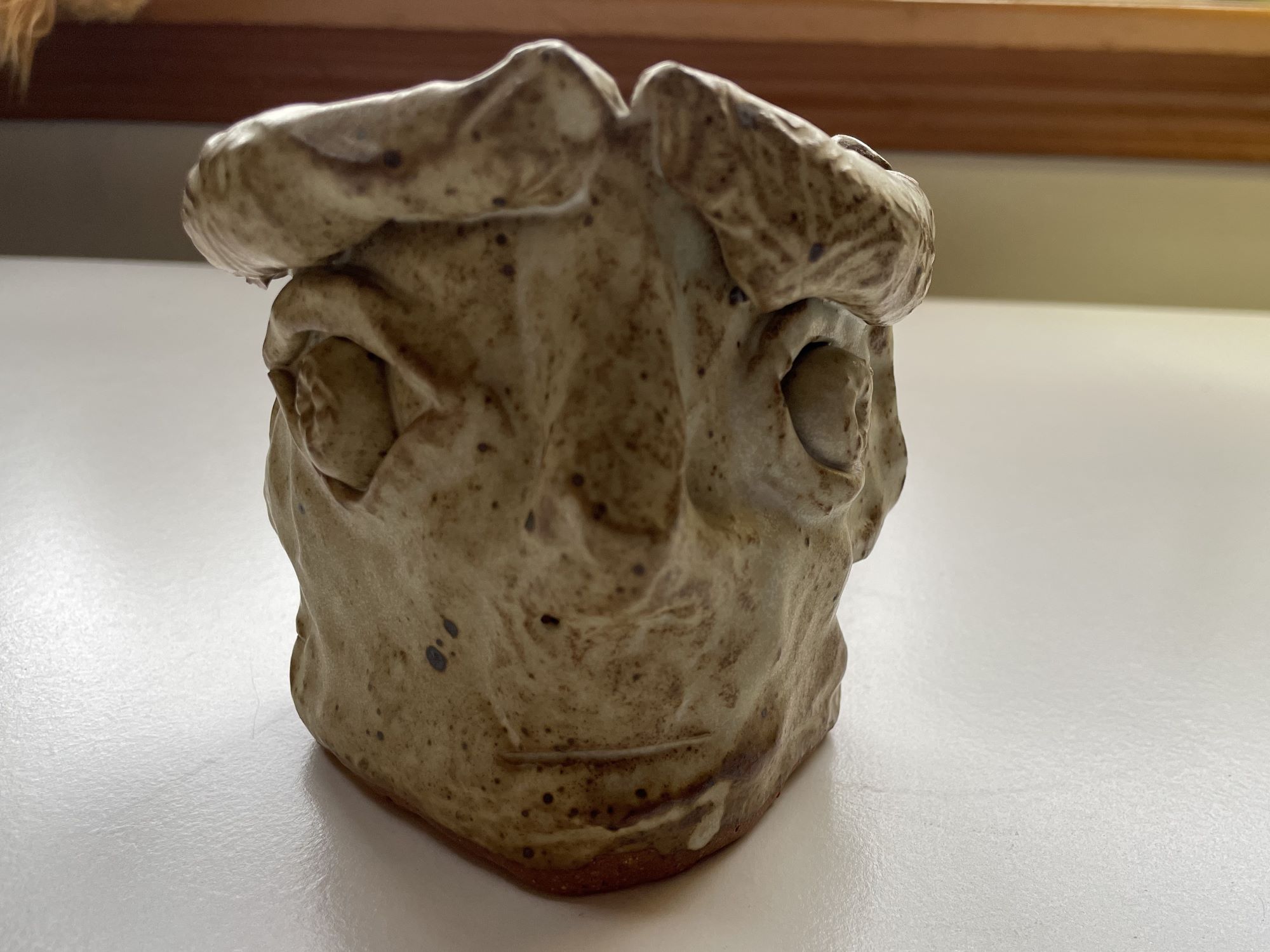 three faced hand built ceramic vase by Heather Classen